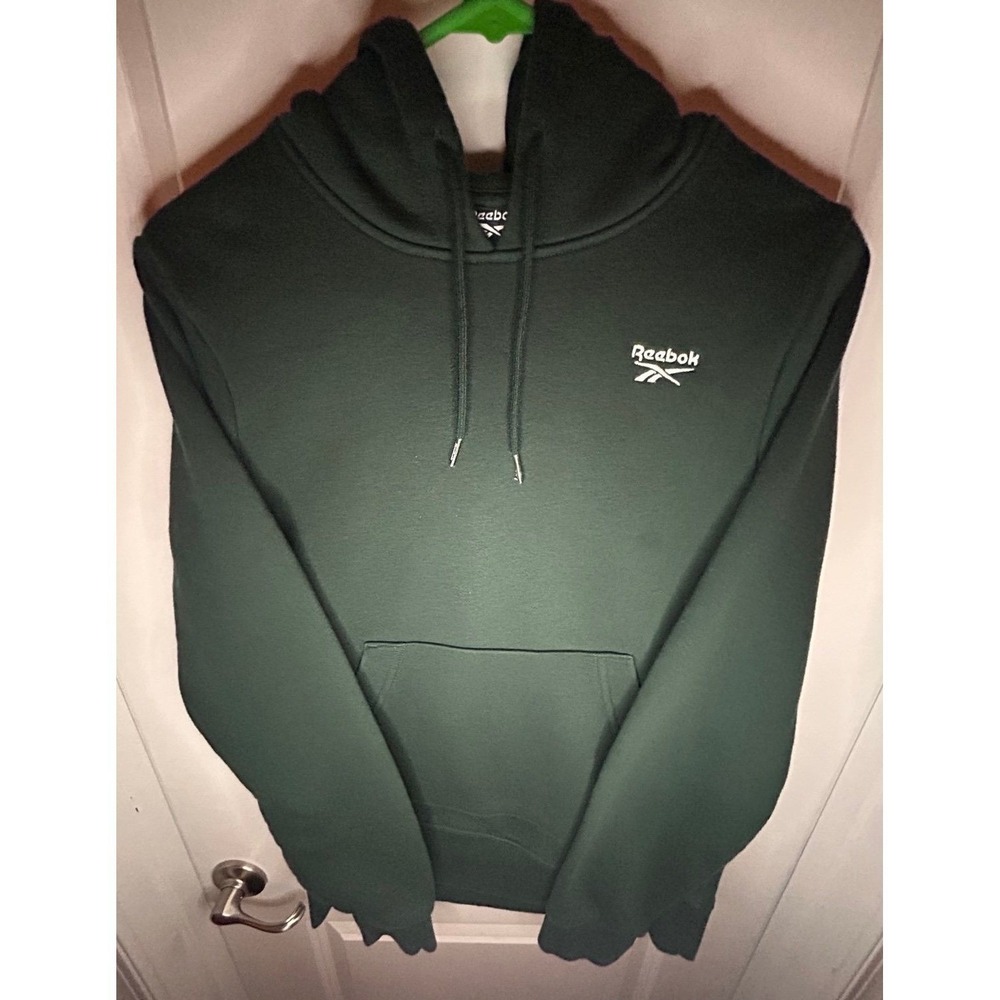 Vintage Y2k Reebok Embroidery Logo Forest Green Hoodie Sweatshirt Sz Mens Small